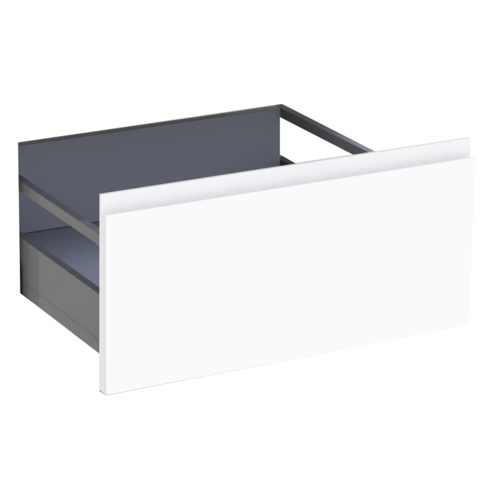 Kit façade meuble cuisine Blanc Mat Sans Poignée 1 casserolier H. 28,5 cm L. 59,7 cm
