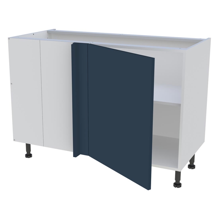 Meuble bas d'angle cuisine 1 porte H. 87 cm x L. 120 cm - Bleu nuit mat