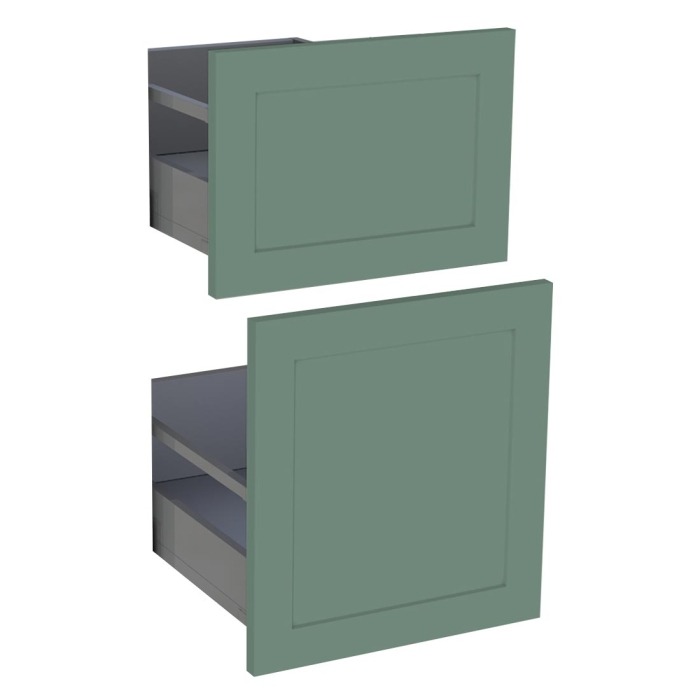 Kit façade meuble cuisine Vert Sauge Cadre 2 casseroliers H. 71,7 cm L. 39,7 cm