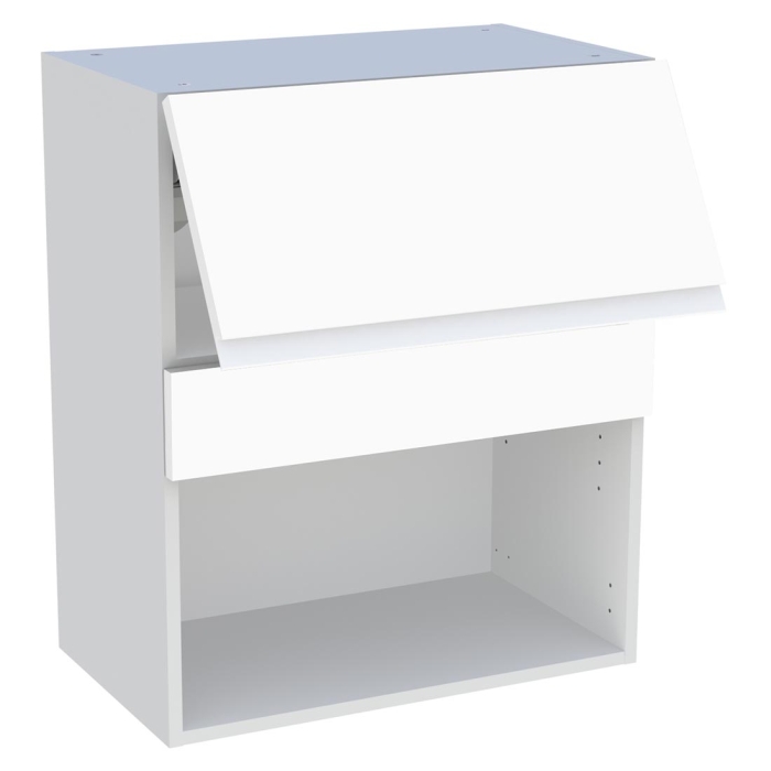 Meuble haut cuisine 1 porte relevante H. 72 cm x L. 60 cm - Blanc mat sans poignée