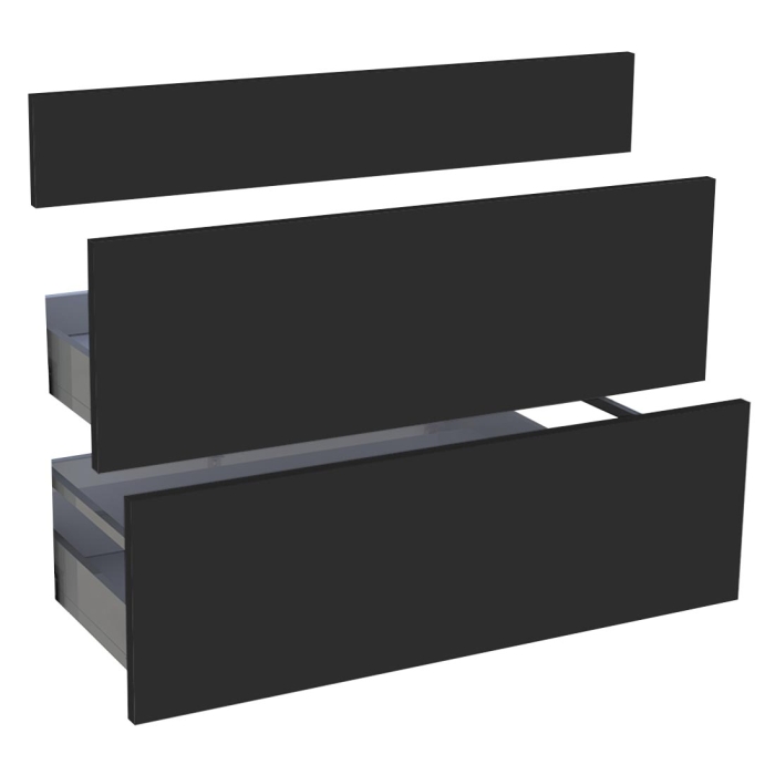 Kit façade meuble cuisine Noir Mat 1 faux tiroir, 2 casseroliers H. 71,7 cm L. 89,7 cm