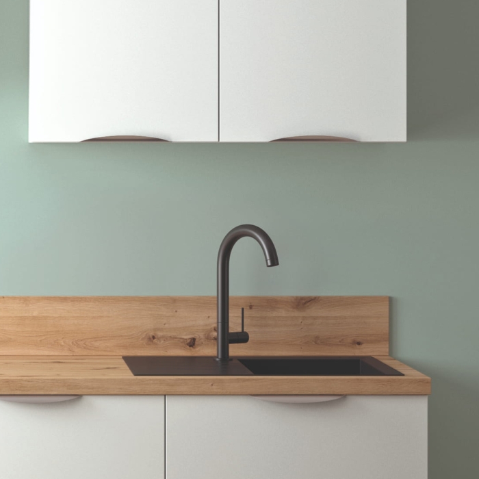 Cuisine complète Blanc mat 220 cm - Avec Plan de travail