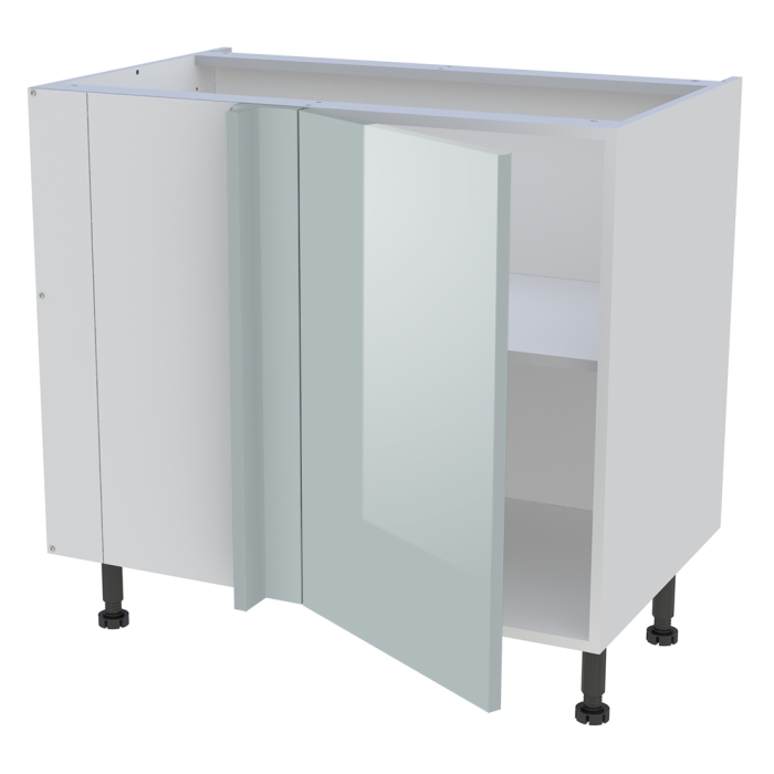 Meuble bas d'angle cuisine 1 porte H. 87 cm x L. 90 cm - Gris cendre brillant