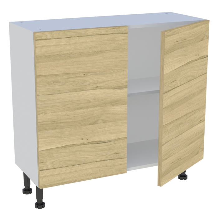 Meuble bas cuisine 2 portes H. 87 cm x L. 90 cm x P. 36,9 cm - Chêne clair