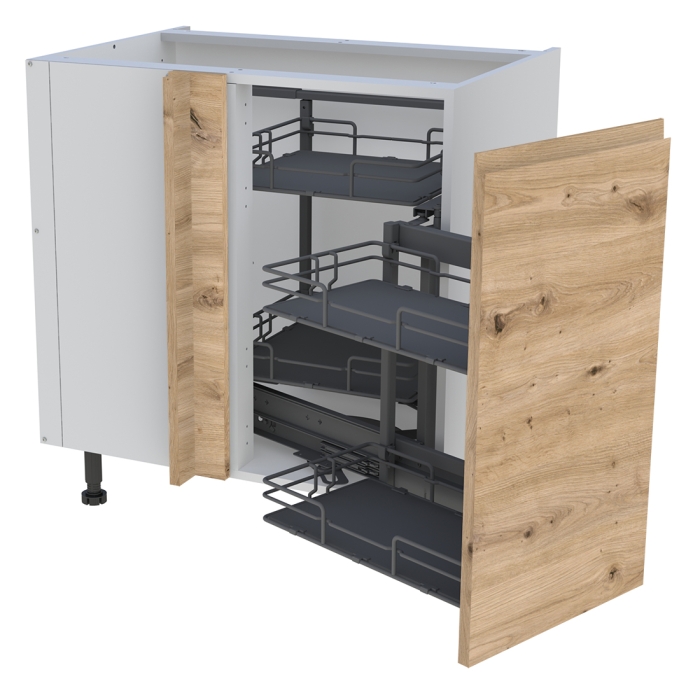 Meuble bas cuisine 1 porte H. 87 cm x L. 80 cm - BSA105MCG - Chêne naturel sans poignée