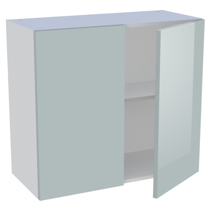 Meuble haut cuisine 2 portes H. 72 cm x L. 80 cm - Gris cendre brillant
