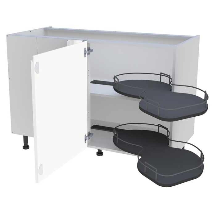 Meuble bas cuisine 1 porte H. 87 cm x L. 120 cm - BSA120G - Blanc mat sans poignée