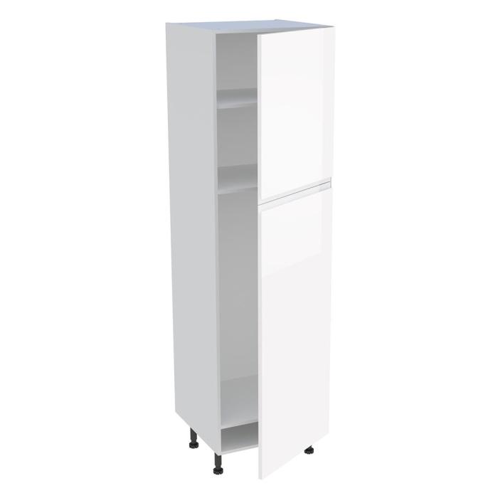 Colonne cuisine 2 portes H. 216,6 cm x L. 60 cm - CFR2P601 - Blanc brillant sans poignée