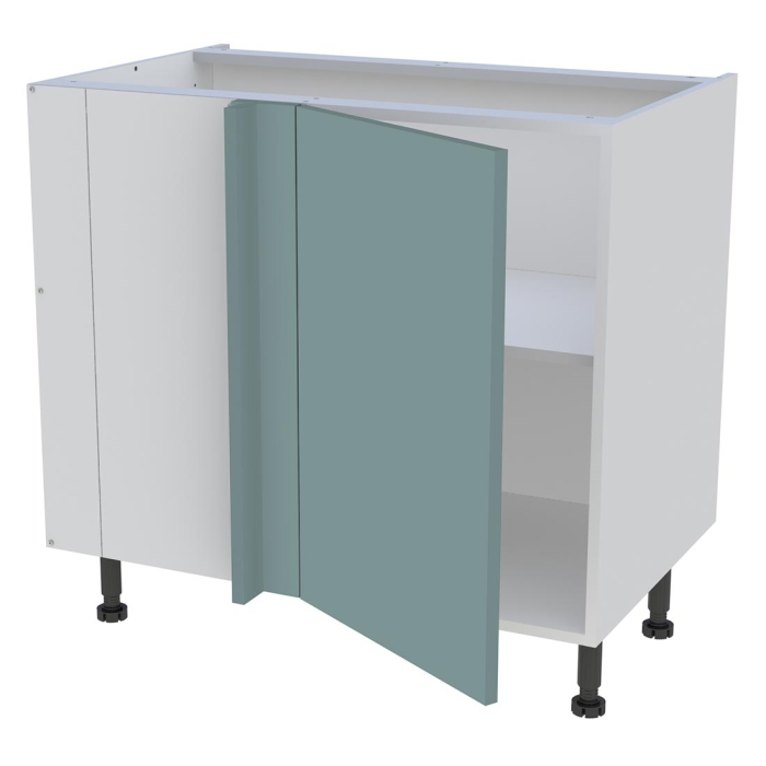 Meuble bas d'angle cuisine 1 porte H. 87 cm x L. 90 cm - Vert opale mat