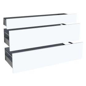 Kit façade meuble cuisine Blanc Mat 1 tiroir, 2 casseroliers H. 71,7 cm L. 119,7 cm