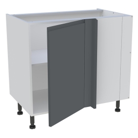Meuble bas d'angle cuisine 1 porte H.87 cm x L. 90 cm - Gris ardoise mat sans poignee