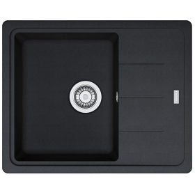 Evier 1 cuve avec petit égouttoir granit noir