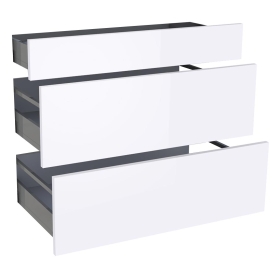 Kit façade meuble cuisine Blanc Brillant 1 tiroir, 2 casseroliers H. 71,7 cm L. 89,7 cm
