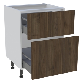 Meuble bas cuisine 2 casseroliers H. 87 cm x L. 60 cm - Noyer foncé