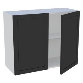 Meuble haut cuisine 2 portes H.72 cm x L. 90 cm - Noir cadre
