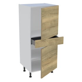 Demi colonne cuisine 1 tiroir, 2 portes H.129,6 cm x L. 60 cm - Chêne structuré