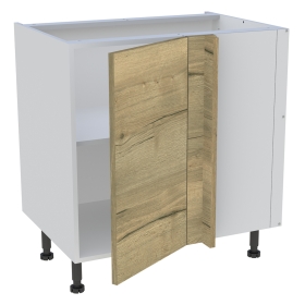 Meuble bas d'angle cuisine 1 porte H.87 cm x L. 80 cm - Chêne structuré