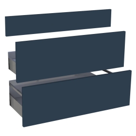 Kit façade meuble cuisine Bleu Nuit Mat 1 faux tiroir, 2 casseroliers H. 71,7 cm L. 89,7 cm
