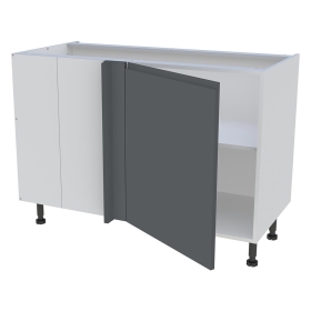 Meuble bas d'angle cuisine 1 porte H.87 cm x L. 120 cm - Gris ardoise mat sans poignee