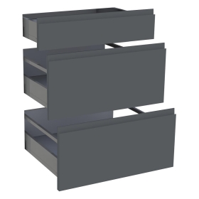 Kit façade meuble cuisine Gris Ardoise Mat Sans Poignée 1 tiroir, 2 casseroliers H. 71,7 cm L. 59,7 cm