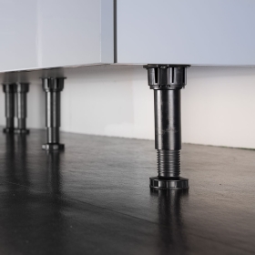 Lot de 4 pieds réglables pour caisson - H. 15 cm