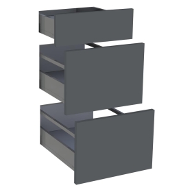 Kit façade meuble cuisine Gris Ardoise Mat 1 tiroir, 2 casseroliers H. 71,7 cm L. 39,7 cm