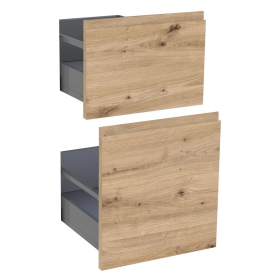 Kit façade meuble cuisine Chêne Naturel Sans Poignée 2 casseroliers H. 71,7 cm L. 39,7 cm