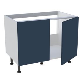 Meuble bas cuisine 2 portes pour évier timbre H.72,6 cm x L. 90 cm  - Bleu nuit mat