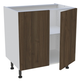 Meuble bas cuisine 2 portes H. 87 cm x L. 80 cm - Noyer foncé
