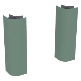 Lot de 2 jonctions d'angle droit pour plinthe H. 15 cm - Vert Sauge Mat