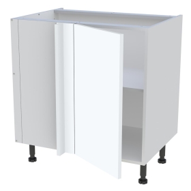Meuble bas d'angle cuisine 1 porte H.87 cm x L. 80 cm - Blanc mat
