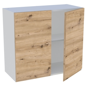 Meuble haut cuisine 2 portes H. 72 cm x L. 80 cm - Chêne naturel sans poignée