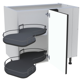 Meuble bas cuisine 1 porte H.87 cm x L. 90 cm - BSA110D - Noir cadre