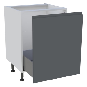 Meuble bas cuisine 1 coulissant H.87 cm x L. 60 cm - Gris ardoise mat sans poignee