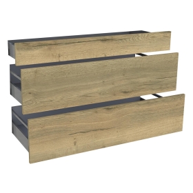Kit façade meuble cuisine Chêne Structuré 1 tiroir, 2 casseroliers H. 71,7 cm L. 119,7 cm