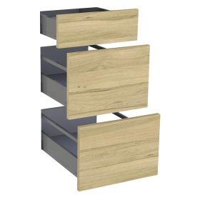 Kit façade meuble cuisine Chêne Clair 1 tiroir, 2 casseroliers H. 71,7 cm L. 39,7 cm