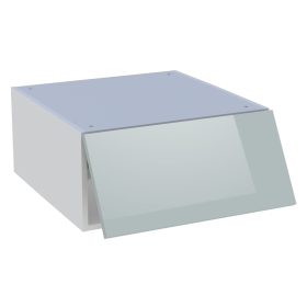 Meuble haut cuisine 1 porte relevante H.28,8 cm x L. 60 cm - Gris cendre brillant