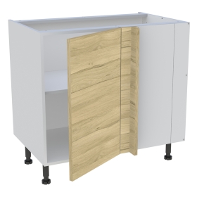 Meuble bas d'angle cuisine 1 porte H.87 cm x L. 90 cm - Chêne clair