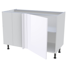 Meuble bas d'angle cuisine 1 porte H.87 cm x L. 120 cm - Blanc brillant