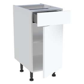 Meuble bas cuisine 1 porte, 1 tiroir H.87 cm x L. 40 cm - Blanc mat