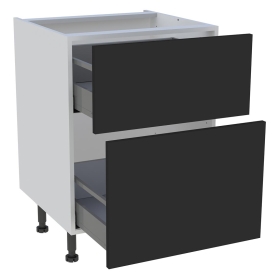 Meuble bas cuisine 2 coffres H.87 cm x L. 60 cm - Noir mat