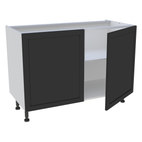 Meuble bas cuisine 2 portes H.87 cm x L. 120 cm - Noir cadre