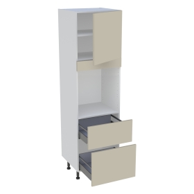 Colonne cuisine 1 porte, 2 casseroliers H. 216,6 cm x L. 60 cm - CF1P2C60 - Beige mat