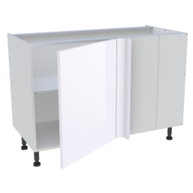 Meuble bas d'angle cuisine 1 porte H.87 cm x L. 120 cm - Blanc brillant