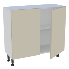 Meuble bas cuisine 2 portes H. 87 cm x L. 90 cm x P. 36,9 cm - Beige mat