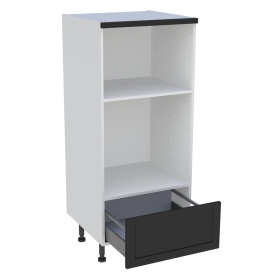 Demi colonne cuisine 1 casserolier H.129,6 cm x L. 60 cm - Noir cadre