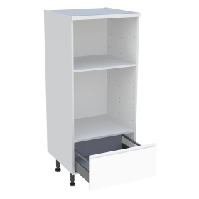 Demi colonne cuisine 1 casserolier H.129,6 cm x L. 60 cm - Blanc mat sans poignée