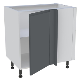 Meuble bas d'angle cuisine 1 porte H.87 cm x L. 80 cm - Gris ardoise mat sans poignee