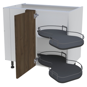 Meuble bas cuisine 1 porte H. 87 cm x L. 90 cm - BSA110G - Noyer foncé