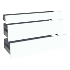 Kit façade meuble cuisine Blanc Chaud Mat 1 tiroir, 2 casseroliers H. 71,7 cm L. 119,7 cm